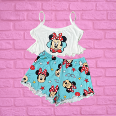 Baby Doll Ondinha Cropped - Minnie Azul (52) - comprar online