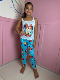 Pijama Longo De Alça Inverno Infantil - Minnie Azul (52)