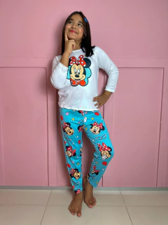 Pijama Longo De Inverno Infantil - Minnie Azul (52) - comprar online