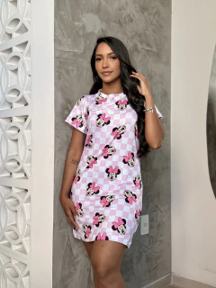 Camisola Com Manga - Minnie Quadriculado Rosa (1526) - comprar online