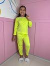 Pijama Infantil Longo de Inverno Full - Poá Verde Neon (770)