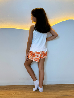 Baby Doll Alça Infantil - Pooh Listra Laranja (1072) na internet