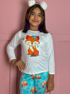 Pijama Longo De Inverno Infantil - Raposa Verde (33) na internet