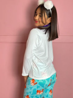 Pijama Longo De Inverno Infantil - Raposa Verde (33) - Perfect Girl