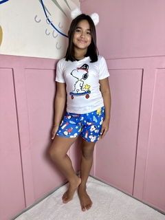 Baby Doll Manga Infantil - Snoopy Com Skate (495)