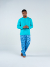 Pijama Masculino Longo de Inverno - Stitch Blue (553)