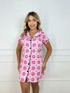 Camisola Americano Chemise - Stitch Coffee Xadrez Coração (628) - comprar online