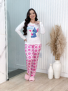 Pijama Longo De Inverno - Stitch Coffee Xadrez Coração (628) - comprar online