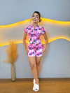 Baby Doll Max Cropped Botão Full - Stitch Corações Rosa (883) - comprar online