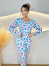 Pijama Longo De Inverno Full - Stitch Lingua Flor Rosa (1068) - comprar online
