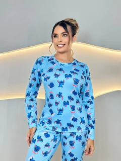 Pijama Longo De Inverno Full - Stitch Love (165) na internet