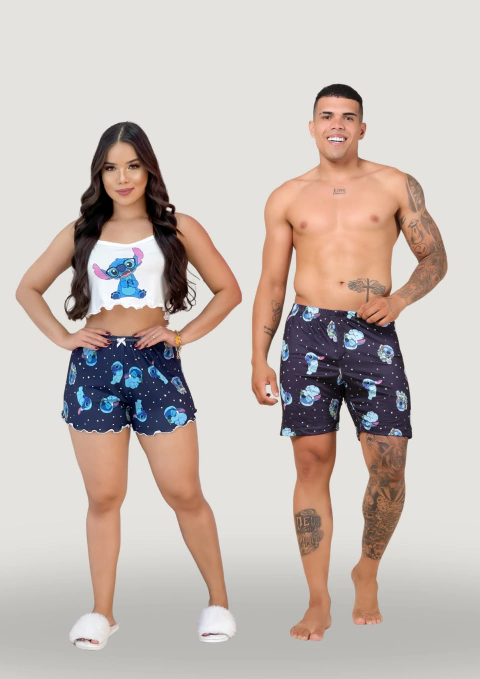 Kit Casal Cropped - Stitch Óculos (183) - comprar online