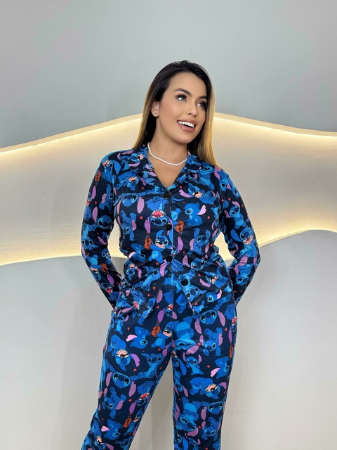 Longo Americano de Inverno S/ Viés - Stitch Ohana (146) - comprar online