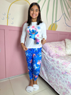 Pijama Longo De Inverno Infantil - Stitch Orquideas (434)