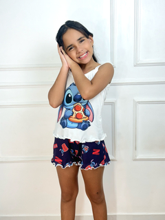 Baby Doll Alça Infantil - Stitch Pizza (1102) - Perfect Girl