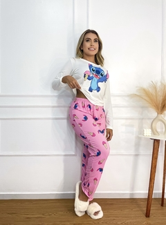 Pijama Longo De Inverno - Stitch Sorvete Rosa (279) - Perfect Girl
