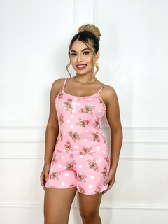 Baby Doll Alça Tapeta - Ursinho Coraçao Rosa (310) - comprar online