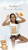 Baby Doll Alça Infantil - Ursinho Estrela F. Marron (835) - comprar online