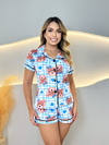 Americano Curto - Ursinho Xadrez Azul (993) - comprar online