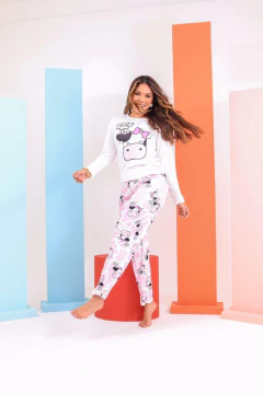 Pijama Longo De Inverno - Vaca Rosa (53) na internet