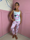 Pijama Longo De Alça Inverno Infantil - Vaca Rosa (53)