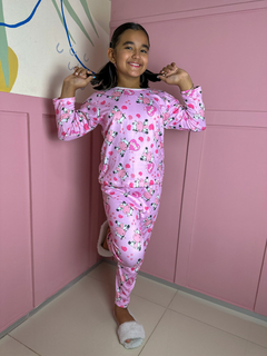 Pijama Infantil Longo de Inverno Full - Vaquinha Love Coração Rosa (760) - comprar online