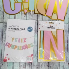 Banderin Feliz Cumpleaños letras Pastel - comprar online