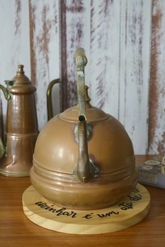 Chaleira portuguesa em cobre e bronze - loja online