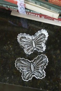 Porta-joias borboleta em cristal tcheco - Rasgada Janela Curadoria Vintage