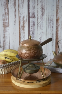 Conjunto para fondue em cobre martelado - comprar online