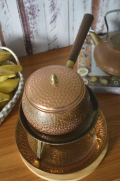 Imagem do Conjunto para fondue em cobre martelado