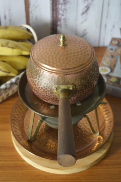 Conjunto para fondue em cobre martelado - loja online