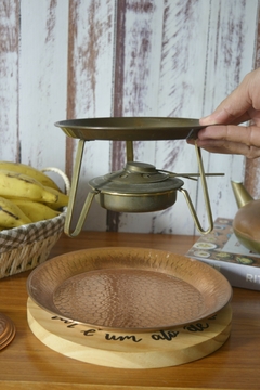 Conjunto para fondue em cobre martelado - loja online