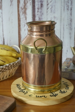 Galão de leite (tarro) em cobre e latão - Rasgada Janela Curadoria Vintage