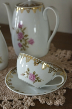 Xícaras de chá em porcelana Schmidt "Rosas" anos 70 (uni) - comprar online