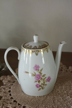 Bule em porcelana Schmidt "Rosas" anos 70