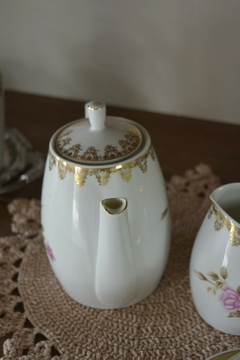 Bule em porcelana Schmidt "Rosas" anos 70 - comprar online