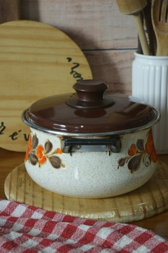 Caçarola esmaltada Mãe ágata - Flores anos 70 - loja online