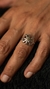 Anillo de flor en plata 925 con detalle en oro 18k - Malek Joyas