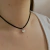 CADENA CORDÓN NEGRO CORAZÓN | ACERO BLANCO