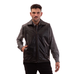 CHALECO MUNICH ROATE REVERSIBLE CUERO LEGITIMO Y PAÑO