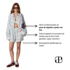 Imagen de SHORT PORTSAID STIPPED WASHED LINO RAYADO