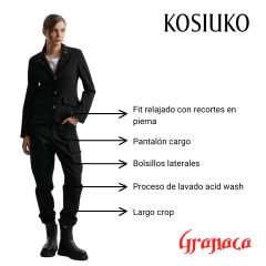 Pantalon Jeans Kosiuko Cargo Praga Premium Black - comprar online