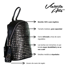 Mochila Argentina Victoria Ates Cuero Legitimo - comprar online
