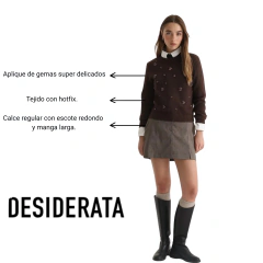 SWEATER DESIDERATA EBELLISHED NEW APLIQUE - comprar online