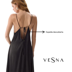 VESTIDO VESNA SAUDADE SEDA CUPRO LARGO - GRANACA