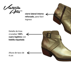Bota Malala Victoria Atés Texana Corta Cuero Legitimo - comprar online