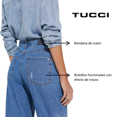 Pantalon Tucci Wide Leg Blue Summer - GRANACA