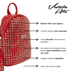 Mochila Argentina Victoria Ates Cuero Legitimo - comprar online