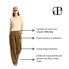 PANTALON PORTSAID CHILL OUT RUSTICO LINO WIDE LEG en internet